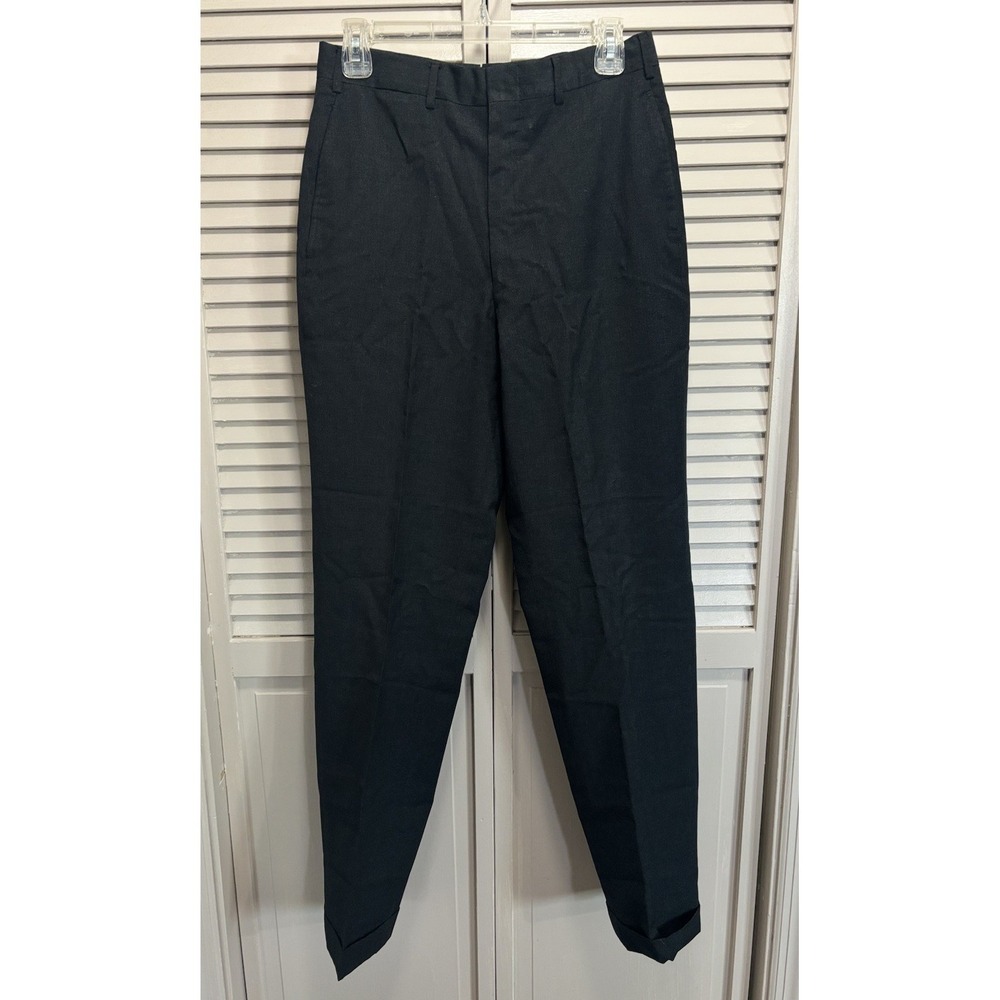 Pendleton Men's Black Trousers‎ Straight Leg Flat Front Pant Size 28x31.5 Wool